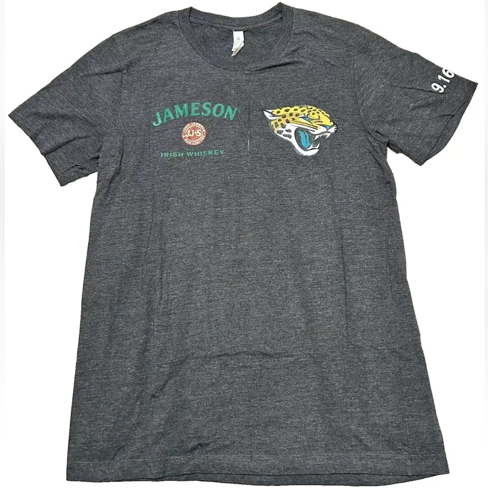 Jacksonville Jaguars NFL Jameson Whiskey Short Sleeve Gray T-Shirt Adult Size M